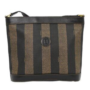 Fendi Brown Black Pequin Shoulder Bag